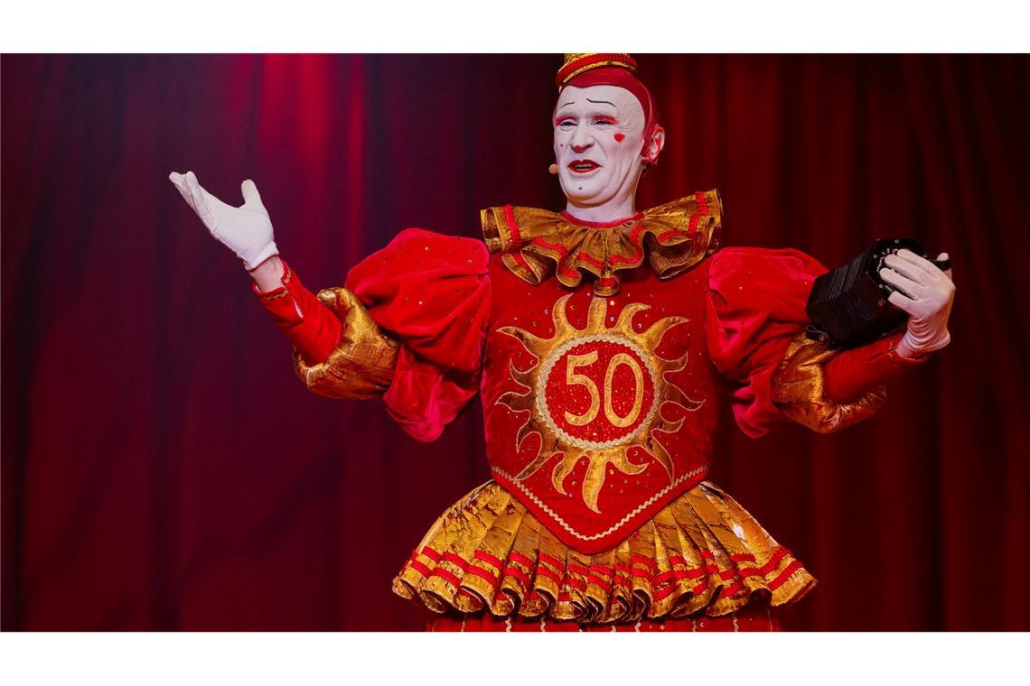 Weißclown "Gensi" (Fulgenci Mestres) ist seit mehr als 20 Jahren einer der Stars bei Roncalli.