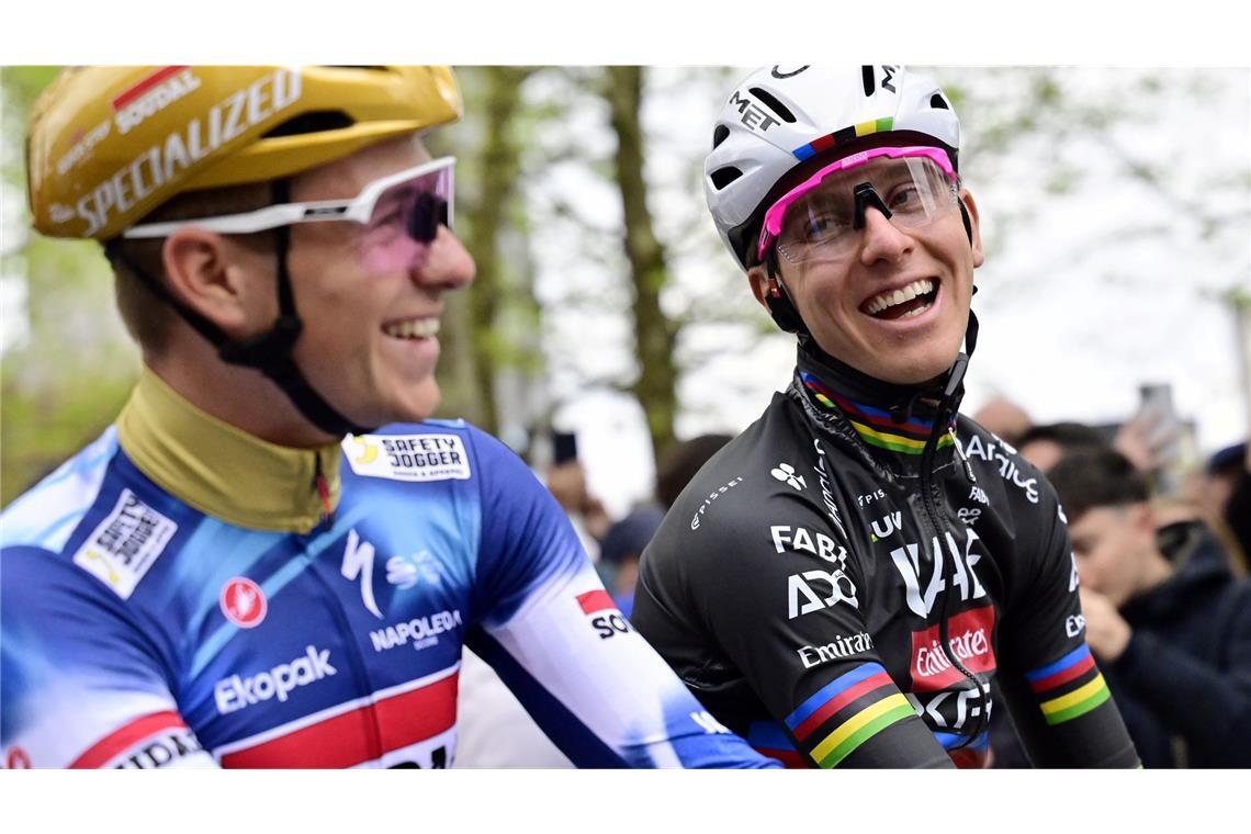 Sieg an der Mauer von Huy: Pogacar gewinnt Flèche Wallonne Weltmeister gegen Olympiasieger: Tadej Pogacar (r) und Remco Evenepoel beim Flèche Wallonne.
