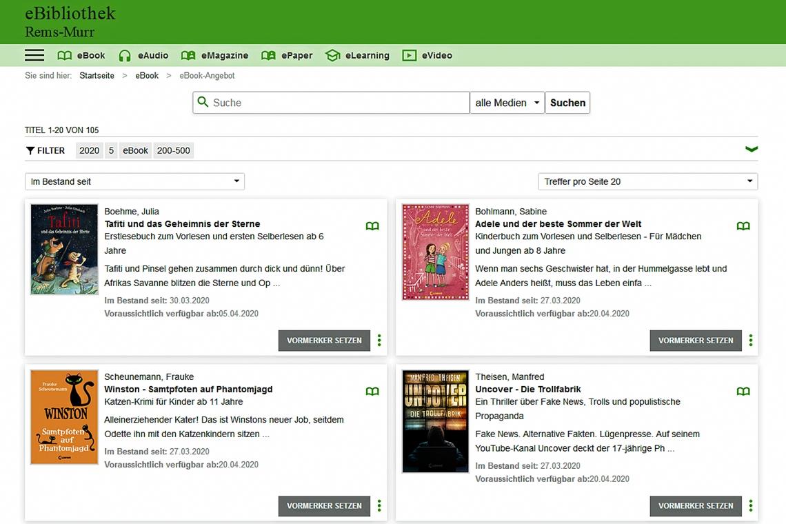 Wenn das E-Book der Wahl gerade ausgeliehen ist, lässt es sich vormerken.
