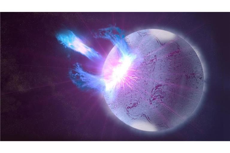 Wenn die Kruste eines Magnetars aufreißt, setzt dies große Mengen energiereicher Strahlung und Neutronen frei – und erzeugt schwere Elemente wie Gold und Platin.