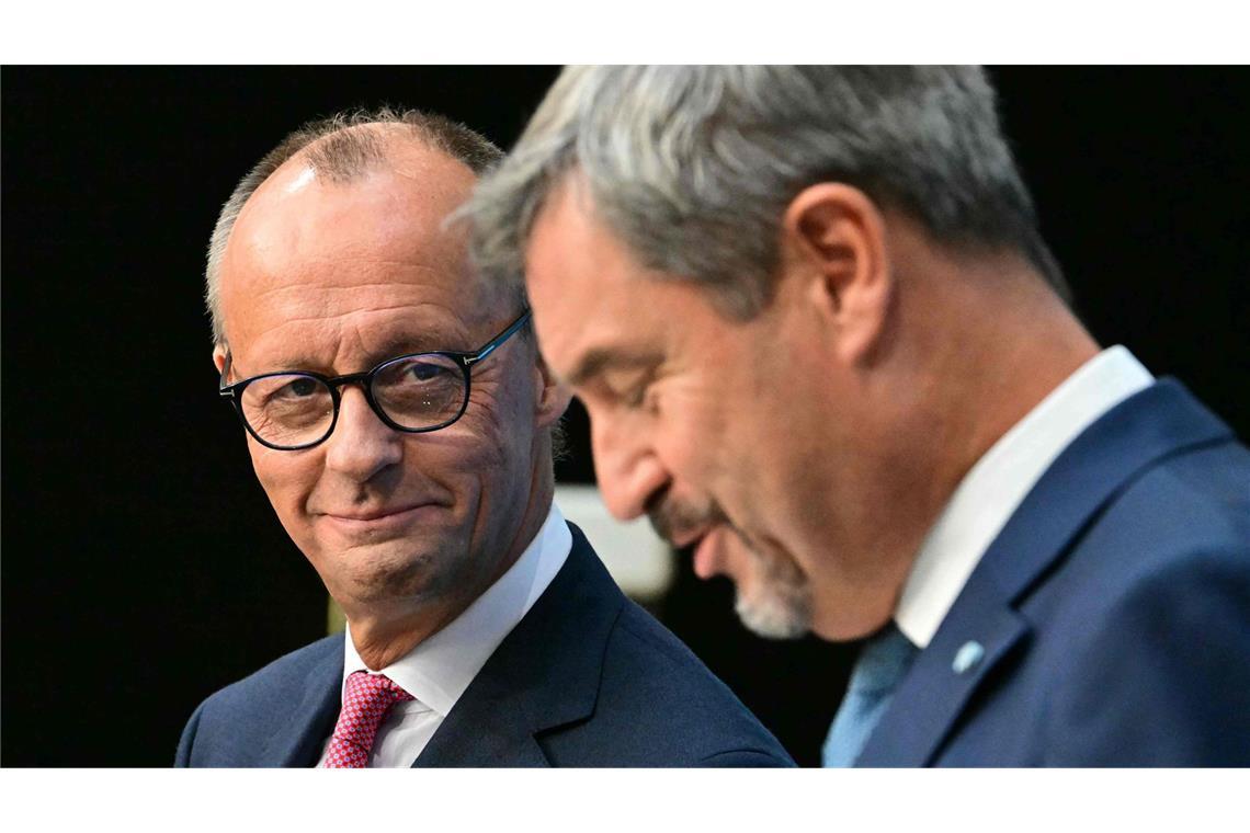 Merz und sein Söder-Problem Wer lacht zuletzt? CDU-Chef Friedrich Merz (links) und CSU-Chef Markus Söder.