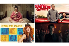 Wie wär’s zum Beispiel mit „Too Much“, „Shifting Gears“, „The Sandman“ oder „Poker Face“ (von links oben im Uhrzeigersinn)? Unsere Serientipps im Juli