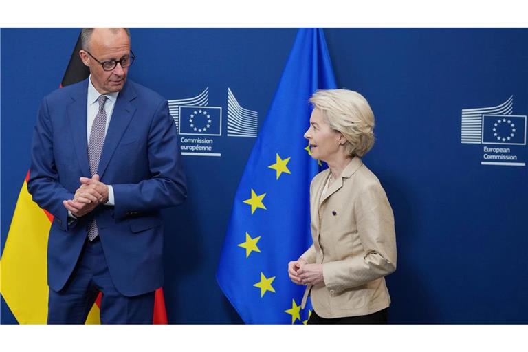Will Kommissionspräsidentin Ursula von der Leyen konkrete Arbeitsaufträge erteilen: Bundeskanzler Friedrich Merz. (Archivbild)
