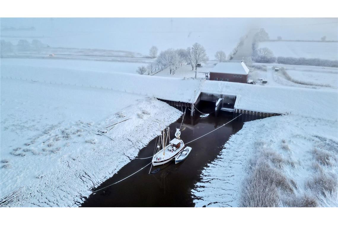 Winterlandschaft in Ostfriesland bei Terborg (Moormerland)