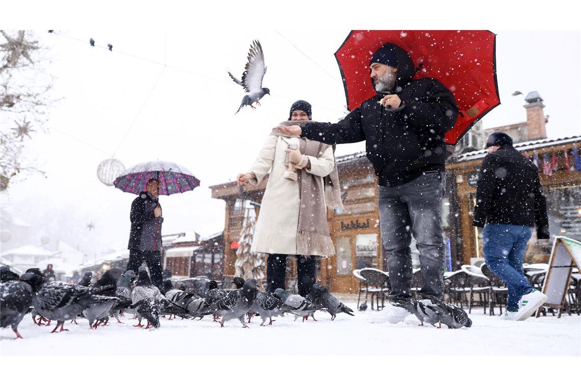 Bilder des Tages Winterwetter in Bosnien-Herzegowina