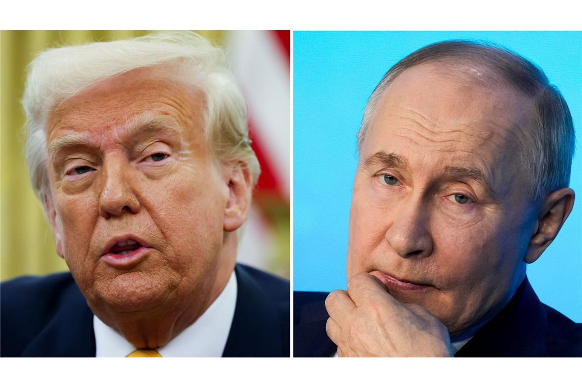 Trump: Putin hat keinen sofortigen Stopp der Ukraine-Hilfen gefordert Wladimir Putin und Donald Trump einigten sich nicht auf eine Waffenruhe. (Archivbilder)