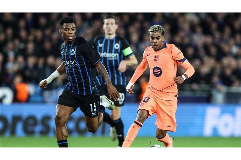 Yamal (rechts) rettete Barcelona einen Punkt in Brügge.