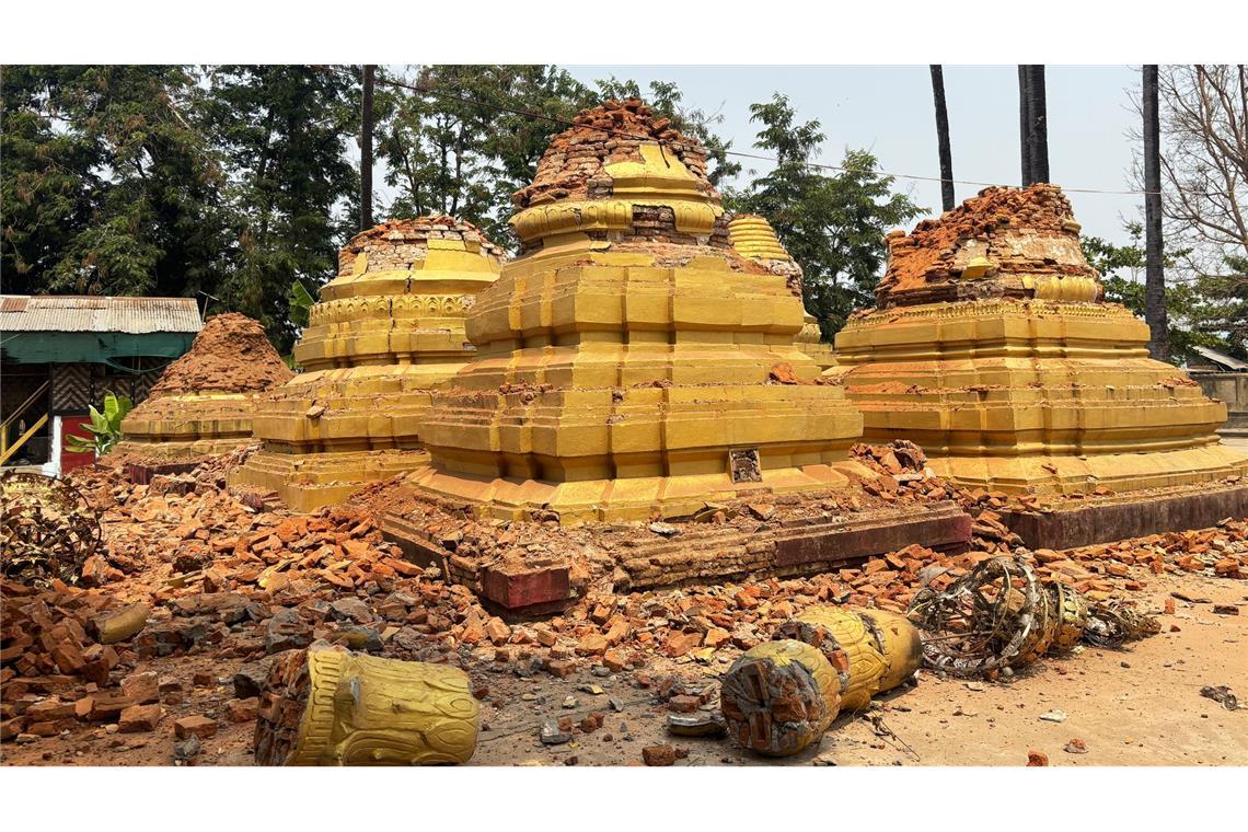 Erdbeben zerstört in Myanmar zahlreiche Pagoden Zahlreiche historische Pagoden wurden fast völlig zerstört.
