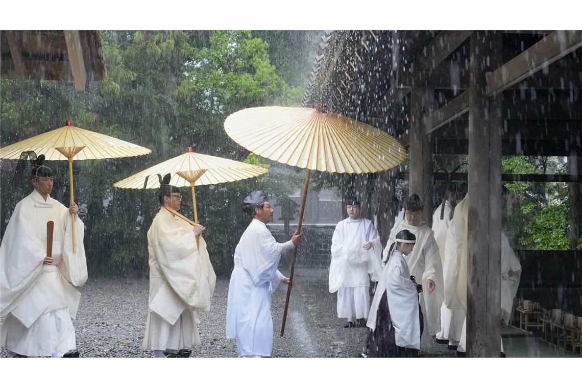 Bilder des Tages Zeremonie Ise-Jingu-Schrein in Zentraljapan