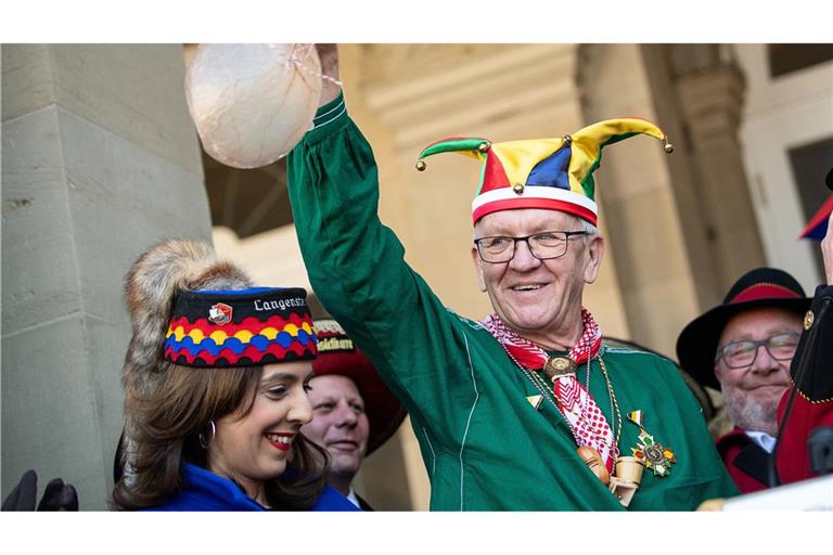 Zig närrische Reden und Termine absolvierte Ministerpräsident Kretschmann seit seinem Amtsantritt 2011 (Archivbild).