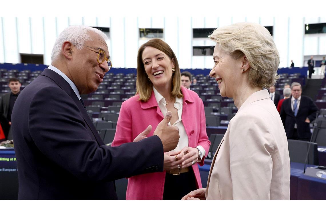 EU-Spitze reiste per Flieger 200 Kilometer nach Luxemburg Zu dritt 200 Kilometer im Charter-Jet: Costa, Metsola und von der Leyen.