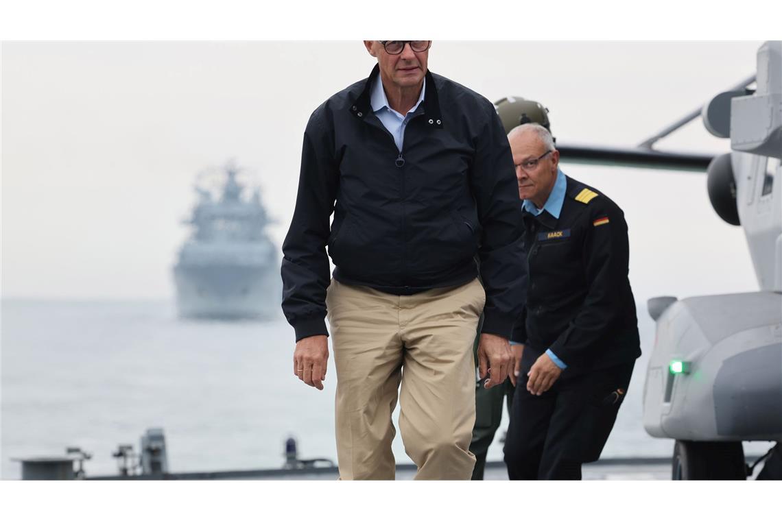 Merz: Bedrohung durch Russland ist real Zum Antrittsbesuch bei der Flotte.