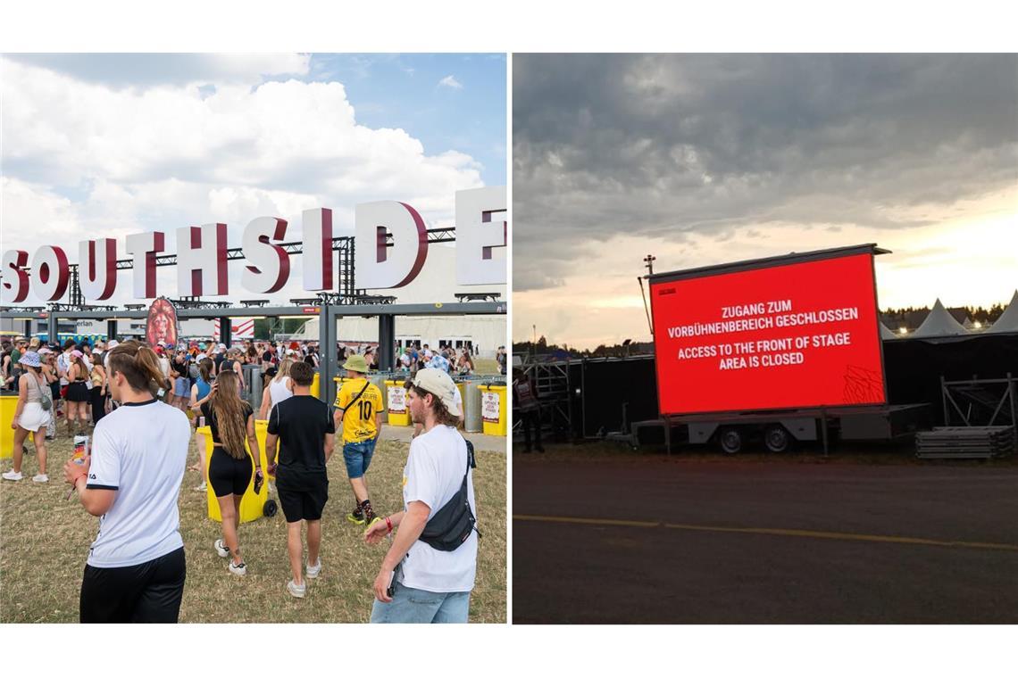 Zunächst war der Himmel noch blau, am Abend musste das Southside-Festival wegen Unwetter unterbrochen werden.