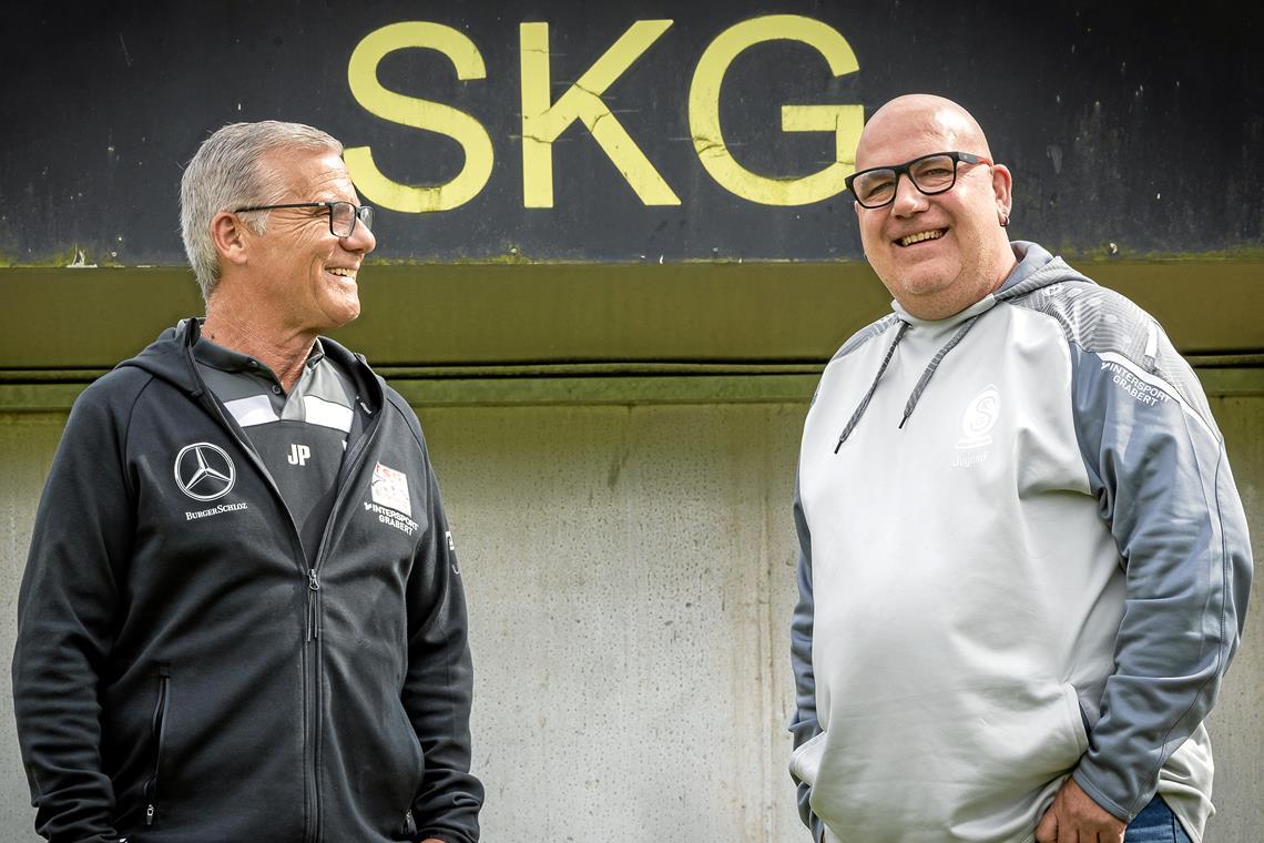 Zwei, die sich gut verstehen: TSG-Präsident Joachim Pfisterer (links) und SKG-Abteilungsleiter Torsten Greiner. Foto: Alexander Becher