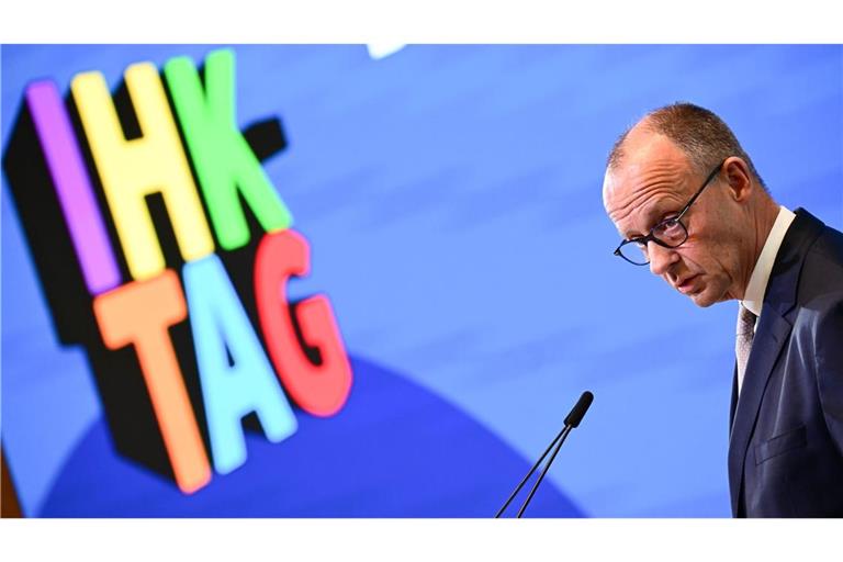 Zwei klare Ansagen macht Merz beim IHK-Tag mit Blick auf die anstehende Steuerreform.
