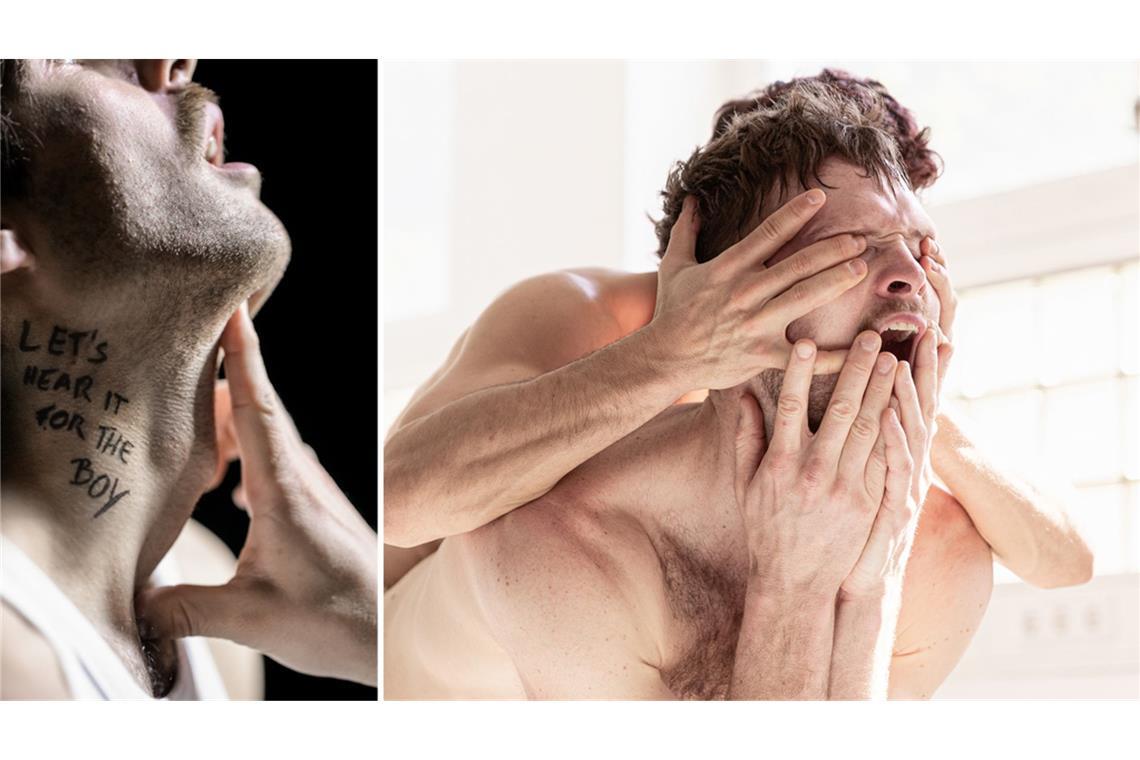 Zwei Tanzstücke erkunden unser Bild von Männlichkeit: Szenen aus „Let's hear it for the boy“ (links) und „Bound“, an beiden ist Johannes Blattner als Tänzer oder Choreograf beteiligt.