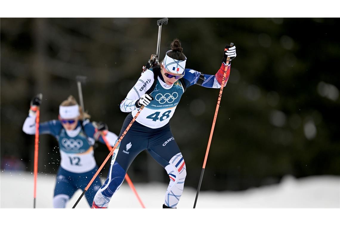 Zweites Rennen, zweites Gold: Julia Simon.